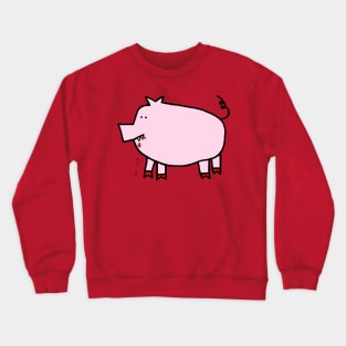 Animals with Sharp Teeth Pink Pig Crewneck Sweatshirt